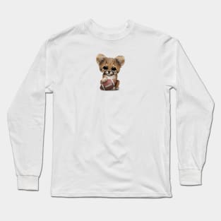 Cheetah Cub Playing With Football Long Sleeve T-Shirt